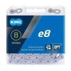 KMC E-Bike Kette e8 EPT 6/7/8-fach silber 122 Glieder, 1/2  x 3/32 