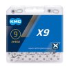 KMC Fahrrad Kette X9 9-fach silber 114 Glieder, 1/2  x 11/128 